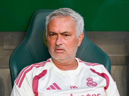 Real Madrid’s head coach Jose Mourinho reacts prior to the friendly match between Ferencvaros TC and Real Madrid in the Groupama Arena in Budapest, Hungary, Saturday, August 8, 2026. 