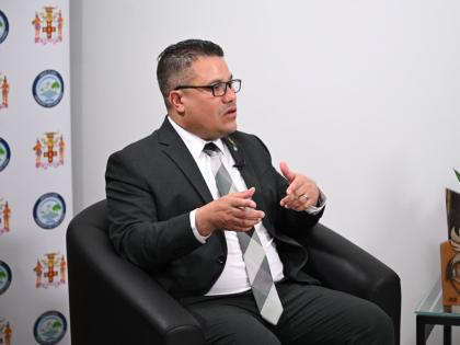 Minister of Water, Environment and Climate Change, Matthew Samuda, responds to questions during a Ministerial Interview at the Ministry’s office on Half-Way Tree Road in St Andrew on August 12, 2026.