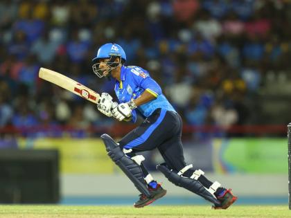 Courtesy of CPLT20 
St Lucia Kings Kamil Pooran on the go during a CPLT20 cricket game against the Jamaica Kingsmen at the Daren Sammy Cricket Ground in St Lucia on Friday.