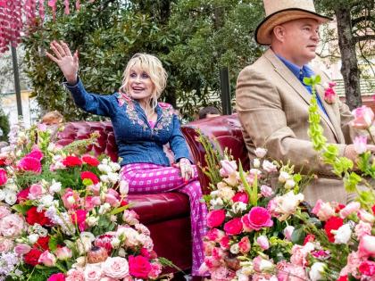 Dolly Parton appears at Dollywood’s Season Passholder and Media Day in Pigeon Forge, Tenn., March 8, 2024. 