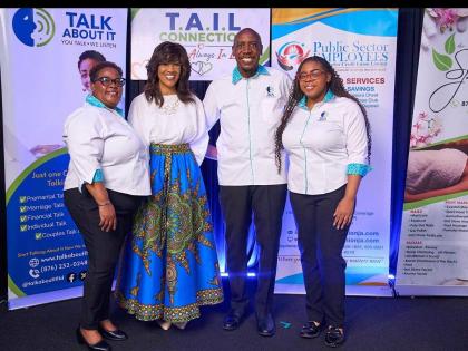 Launch host Susan Simes joins T.A.I.L Connection founders Dr Courtney and Suzette Faulknor and Courtnae Faulknor, PRO, for a celebratory moment after the launch of the relationship initiative on Sunday, August 23