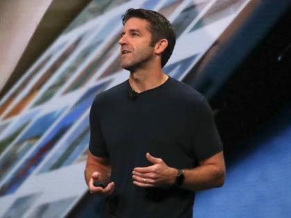 John Ternus, then Apple’s VP of hardware engineering, discusses the latest development for the iPad Pro during an event to announce new products in October 2018 in Brooklyn, New York, United States. 