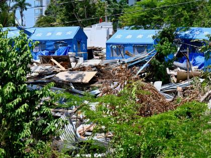 Many of the displaced families are now living in tents.