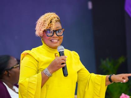 Gail Abrahams, corporate communications executive and author, speaking at the WeCAN Presents: ‘Becoming a Better You: Real Talk on Perimenopause, Menopause & PCOS’, hosted by Red Stripe on August 21.
