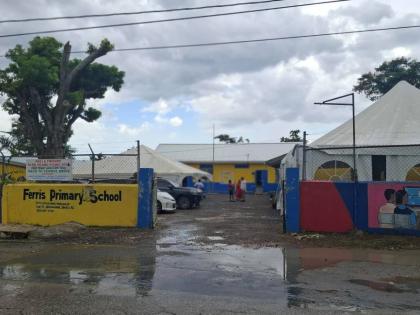 A section of the Ferris Primary school compound which houses the Grade Three classroom and upward, shows apparent readiness following work that was done on the roofs and a fresh paint job.