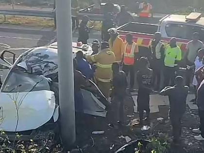 Motor vehicle accident on Thursday morning along Fort Augusta Drive, the roadway linking the toll road to Port Henderson Road, in Portmore, St Catherine. - Contributed photo