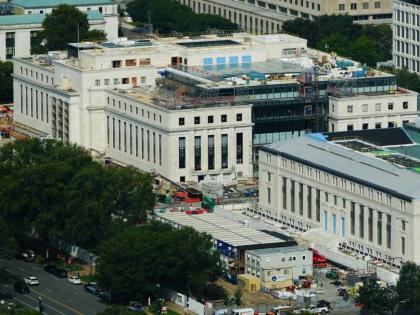 The US Federal Reserve is seen from the Washington Monument on Tuesday, September 1 in Washington, DC.  AP