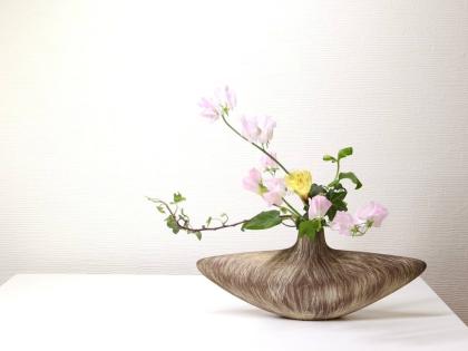 A free-style Ikenobo ikebana arrangement. - AP photo