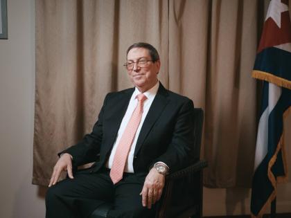 Cuban Foreign Minister Bruno Rodríguez poses for a portrait at the Permanent Mission of Cuba on Thursday, Sept. 24, 2026, in New York. (AP Photo/Andres Kudacki)