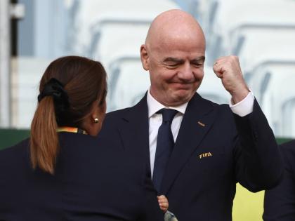 FIFA President Gianni Infantino attends the Women’s U20 World Cup final football match between Spain and North Korea in Lodz, Poland, Sunday, September 27.