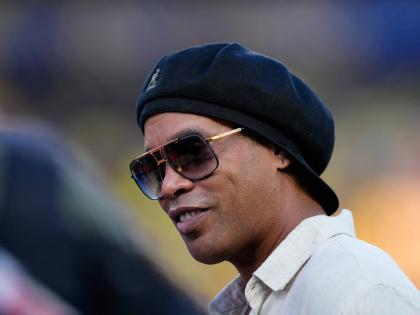 Former Brazilian soccer player Ronaldinho watches before the World Cup Group C soccer match between Brazil and Haiti in Philadelphia, Friday, June 19, 2026. (AP Photo/Petr David Josek)