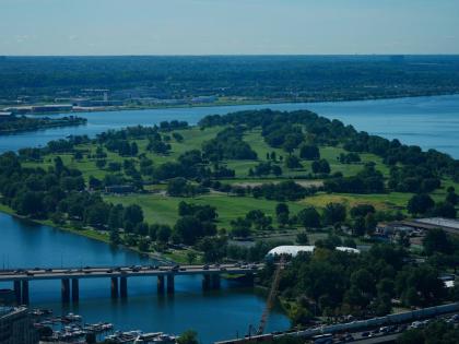 
The East Potomac Park Golf Course is seen from the Washington Monument, Tuesday, September 15, in Washington. 