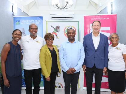 
From left: Tricia Martin, president, Jamdammers Running Club; Alfred ‘Frano’ Francis, race director, Reggae Marathon; Lorna Robinson, promotions and events manager, Jamaica Tourist Board; His Worship, Mayor of Kingston, Councillor Andrew Swaby; Christ