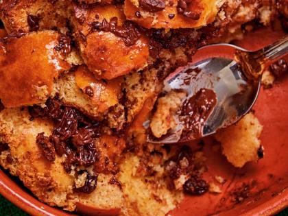This image released by Voracious, shows a recipe for pudín de pan from the cookbook ‘Pan y Dulce’ by Bryan Ford. 