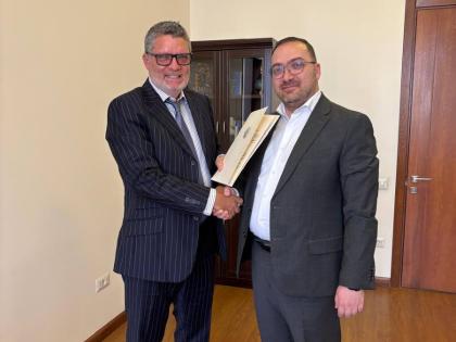 William Craig (left) with Davit Karapetyan, secretary general of the Ministry of Foreign Affairs of Armenia.