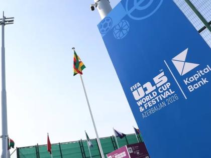 The FIFA U15 World and Festival sign in Baku, Azerbaijan.