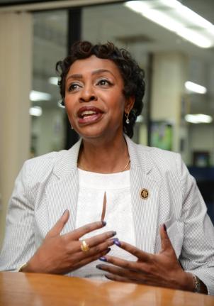United States Congresswoman Yvette Clarke, head of the Congressional Black Caucus and whose parents are Jamaicans. 