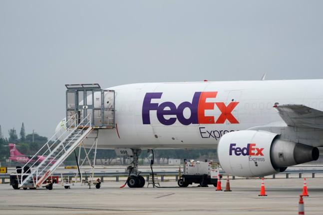 A FedEx cargo plane.