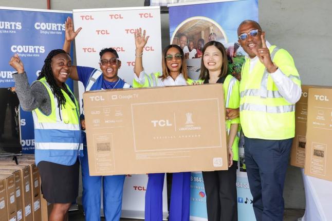 From left: Deidre Parchment, finance manager at Food For The Poor Jamaica; Marsha Burrell-Rose, manager - marketing, PR and missions at Food For The Poor; Ann Marie Walters, managing director for Unicomer Jamaica; Jane Cui, sales manager for the Caribbean 