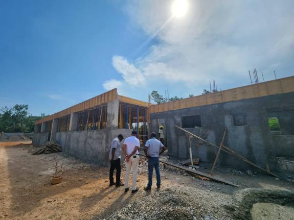The new Alexandria Market in St Ann under construction.