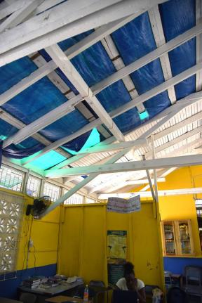 A roofless section of the Baxter’s Mountain Primary School in St Mary.