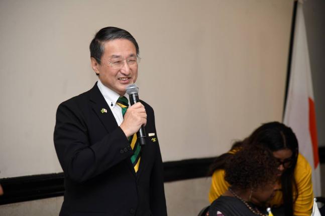 Shinji Hirari, Governor of Tottori Prefecture at the signing ceremony between the JAAA and Japan for the 2027 World Champs at the Jamaica Pegasus Hotel yesterday. 