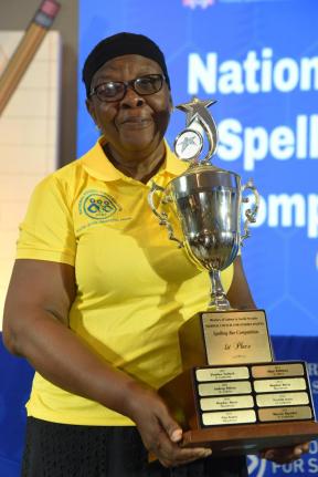 Veronica Richards-Whittaker beams with pride, following her first place win at the 2026 National Senior Spelling Bee Champion held on Thursday. 