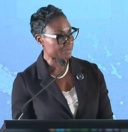 Ministry of National Security and Peace State Minister Juliet Cuthbert-Flynn addressing the 14th annual conference of the Association of Caribbean Heads of Corrections and Prison Services at AC Hotel in St Andrew on Monday.