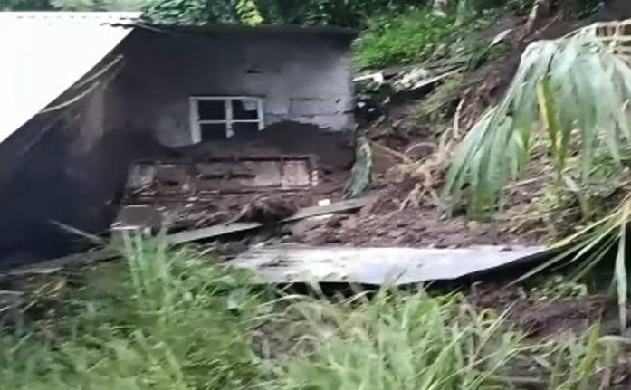 A house damaged by heavy rains in St. Vincent and the Grenadines.