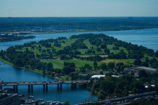 
The East Potomac Park Golf Course is seen from the Washington Monument, Tuesday, September 15, in Washington. 
