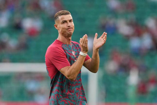 
Portugal’s Cristiano Ronaldo applauds the fans ahead of the start of the Nations League football match against Wales in Lisbon, Thursday, September 24.