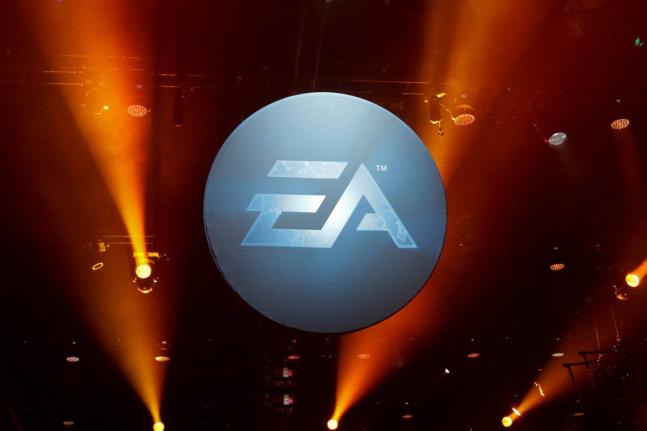 The logo for Electronic Arts is displayed during the Electronic Entertainment Expo in Los Angeles in 2013. AP 