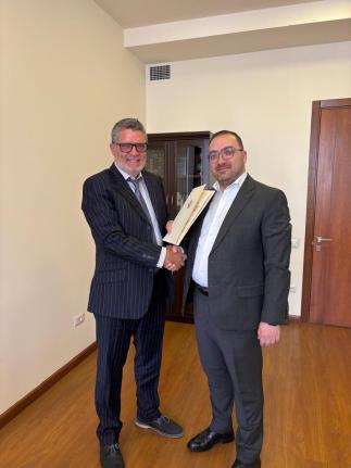 William Craig (left) with Davit Karapetyan, secretary general of the Ministry of Foreign Affairs of Armenia.