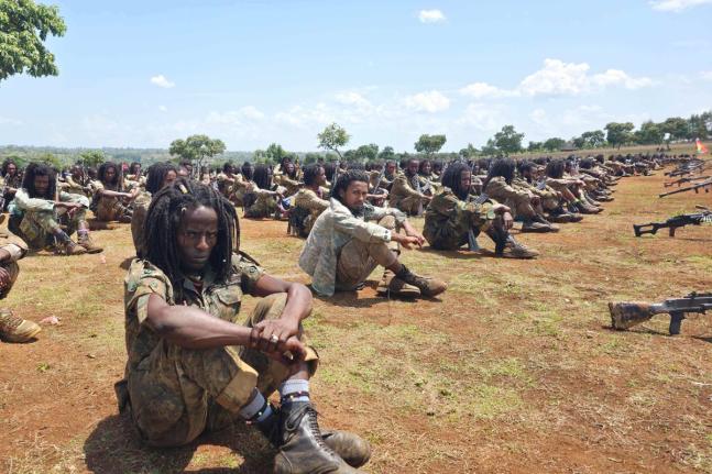 Oromo Liberation Army (OLA) fighters attend an orientation session in western Oromia, Ethiopia, June 2, 2025. 