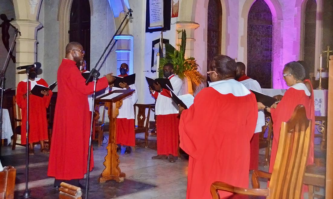 The choir of the St Andrew Parish Church in a mesmerising  performance with music director Audley Davidson.
