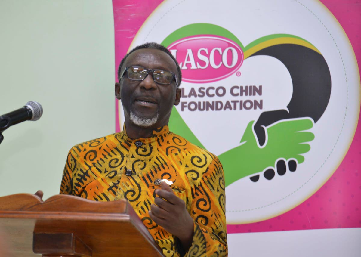 Owen ‘Blakka’ Ellis makes a valid point during the keynote address at Lasco Chin Foundation’s press conference at Lasco’s headquarters last Monday.