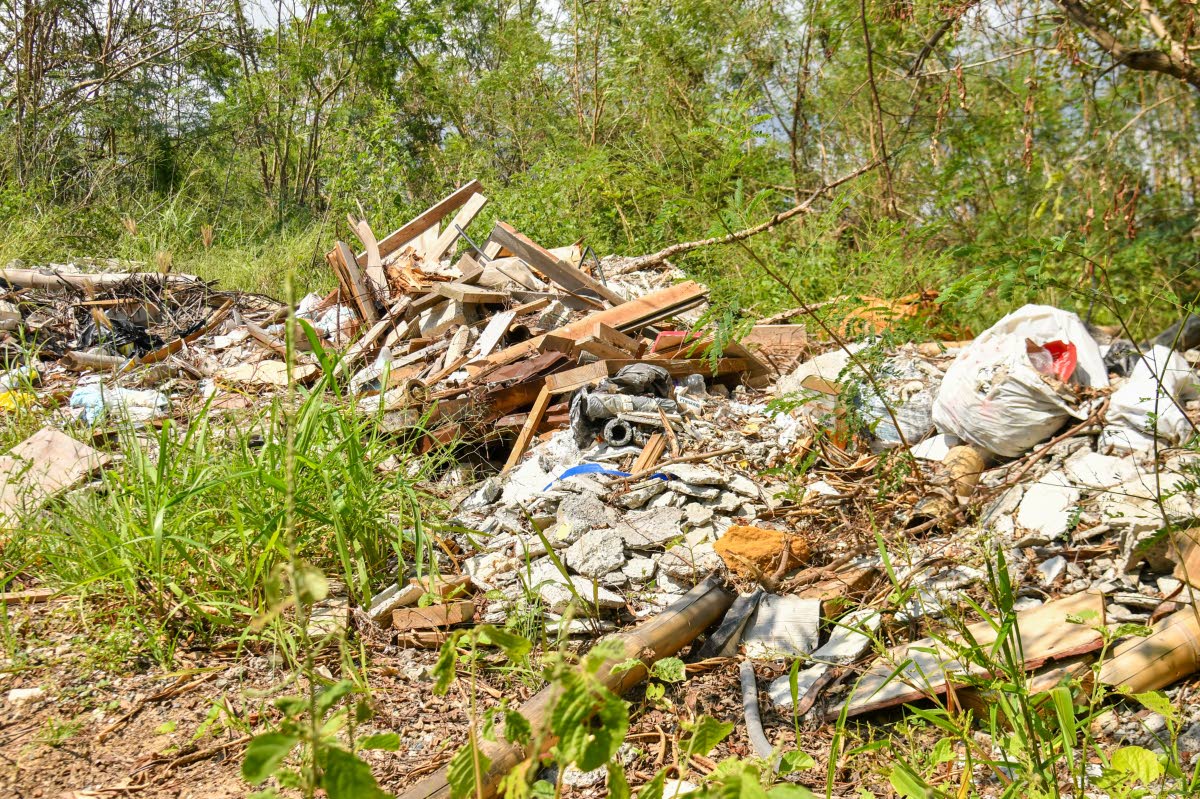 An area off the Bernard Lodge main road that has become an illegal dumping site in Portmore, St Catherine.