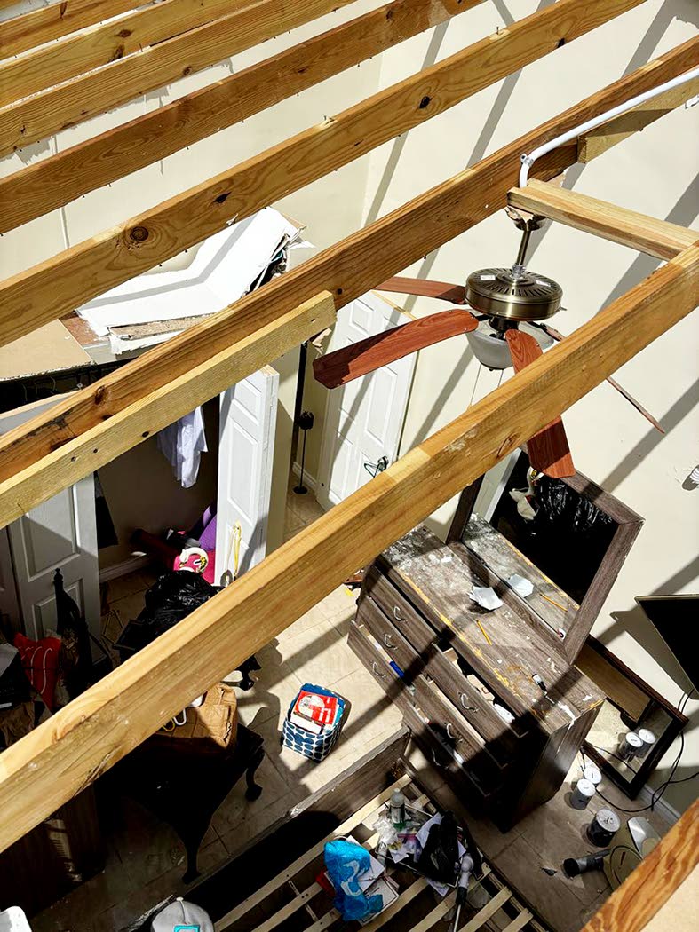 Damaged property in Union Acres, St James.