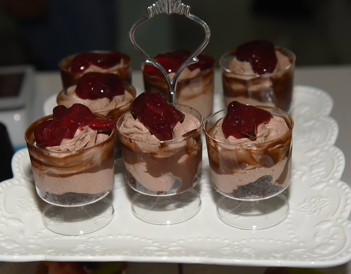 The patisserie offerings included indulgent treats such as mousse au chocolat cerise.