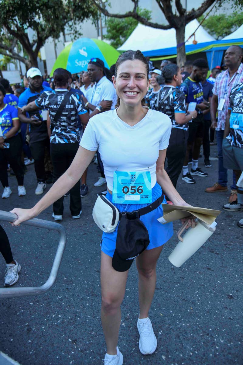 Spotted with a bright smile and ready for race day is Ali Matalon, founder and CEO of CorpCare.