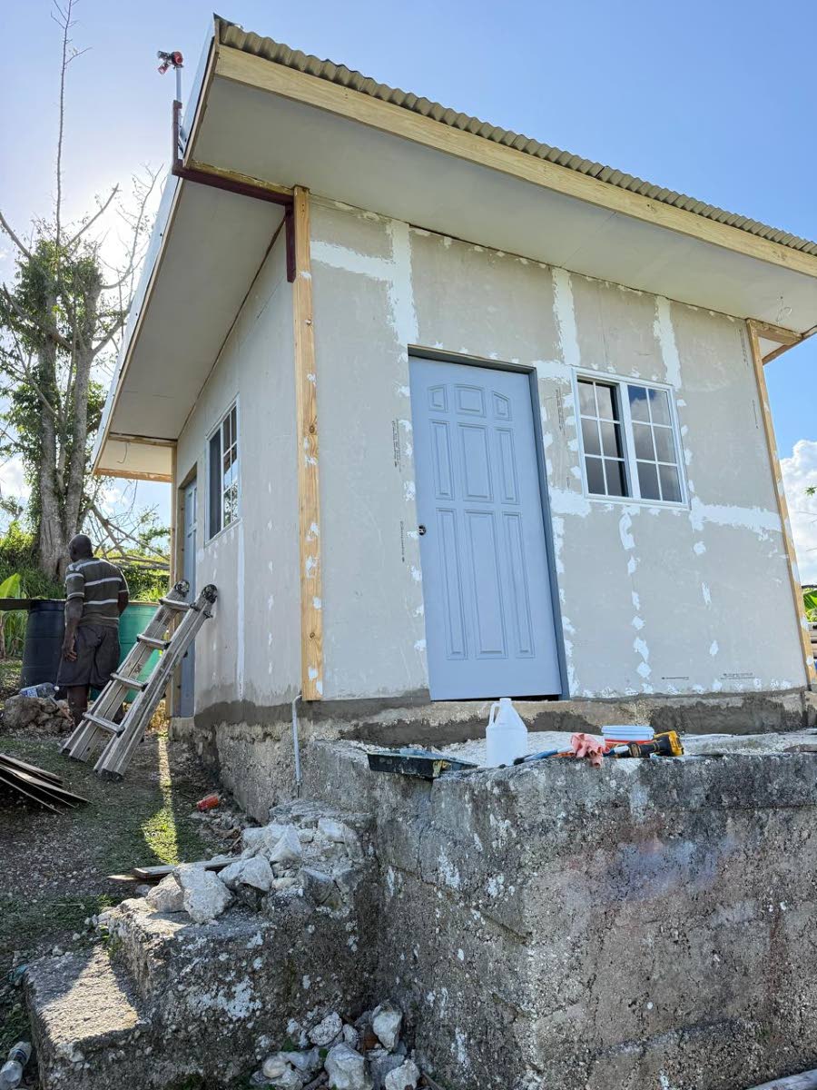 One of two homes in Springfield, St Elizabeth, being rebuilt by Geoffrey ‘GT’ Thomas of GT Sounds Limited during the restoration process.
