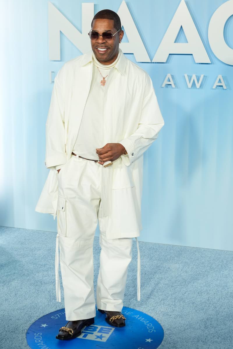 Busta Rhymes walks the blue carpet at the 57th NAACP Image Awards on Saturday.