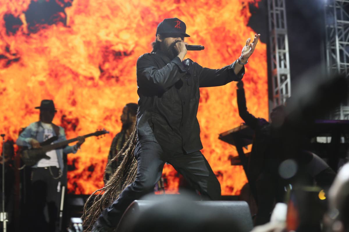 Damian 'Jr Gong' Marley performs on day one of Lost in Time on Saturday at the Hope Botanical Gardens. 