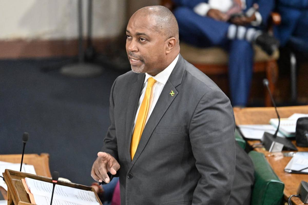 Opposition Spokesman on Finance Julian Robinson making his contribution to the 2026-2027 National Budget Debate in the House of Representatives on March 12, 2026. 