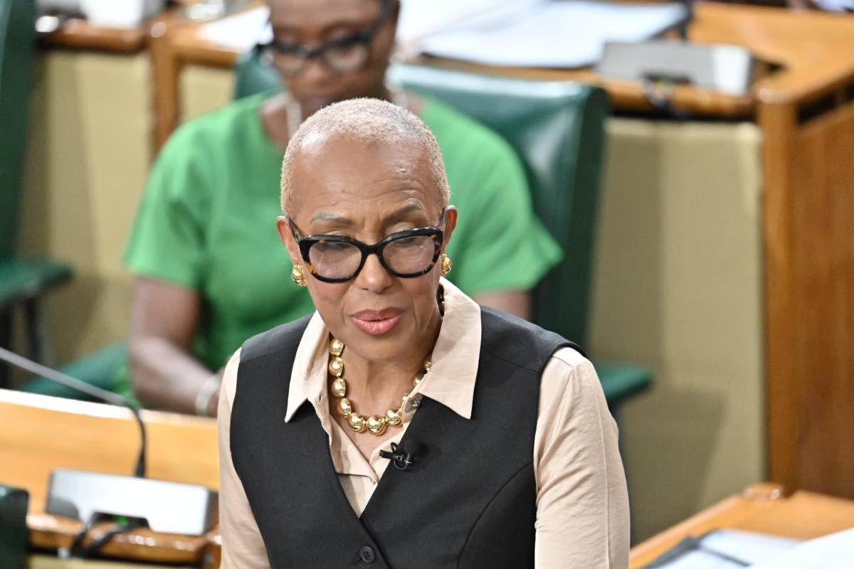 Finance Minister Fayval Williams speaking during the closing of the 2026-2027 National Budget Debate in the House of Representatives on March 24, 2026. (Rudolph Brown)