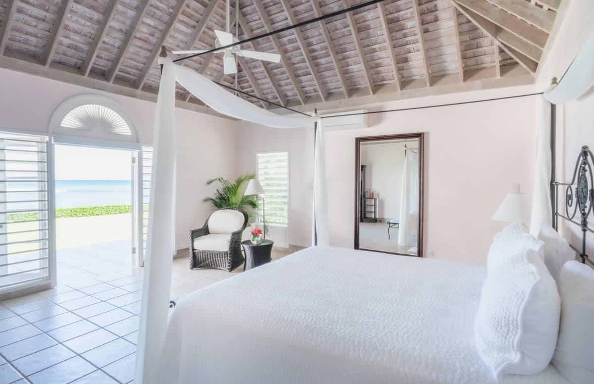 A bedroom with mesmerising seaviews.