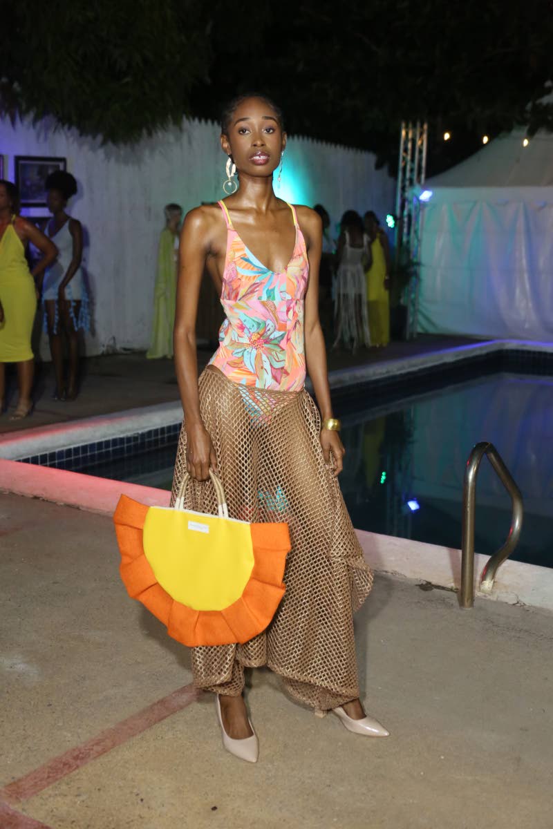 Model Alliyah Wellington in the Bloom swimsuit, one of the standout pieces from Trendzy by Ackeilia’s latest collection.