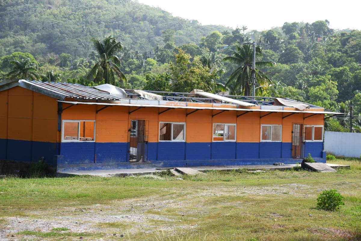 The damaged sixth-form block at St Mary Technical High School.