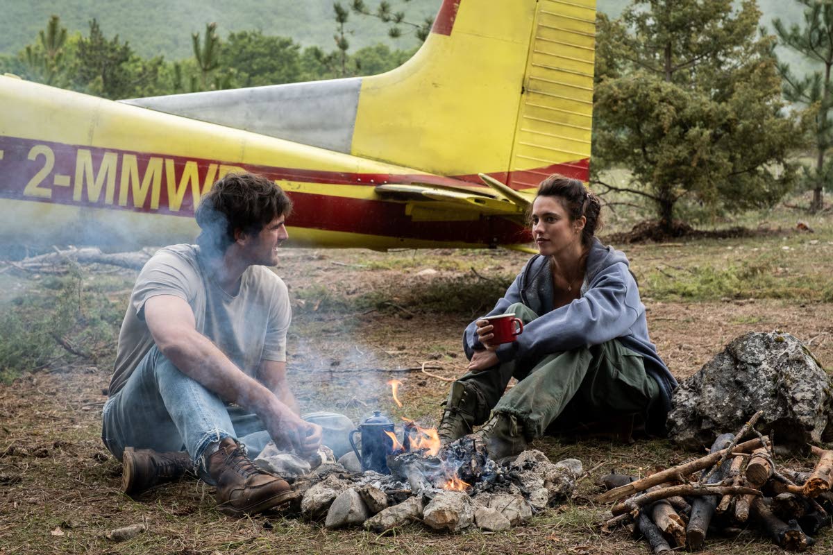 Jacob Elordi (left) and Margaret Qualley in a scene from ‘The Dog Stars’. 