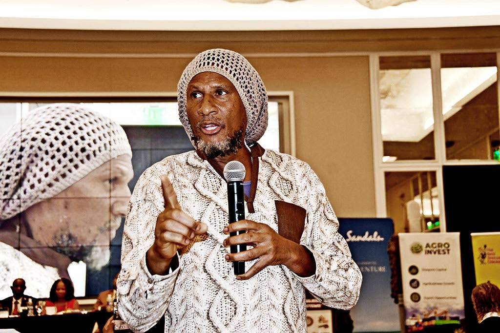 Dr K’adamawe K’nife delivers the keynote address at the International Conference of the Food Hygiene Bureau at Sandals Dunn’s River in St Ann on Wednesday.